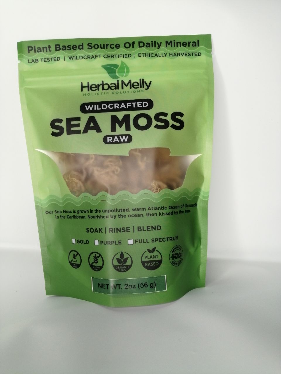 Wild Crafted Golden Sea Moss Raw 2oz