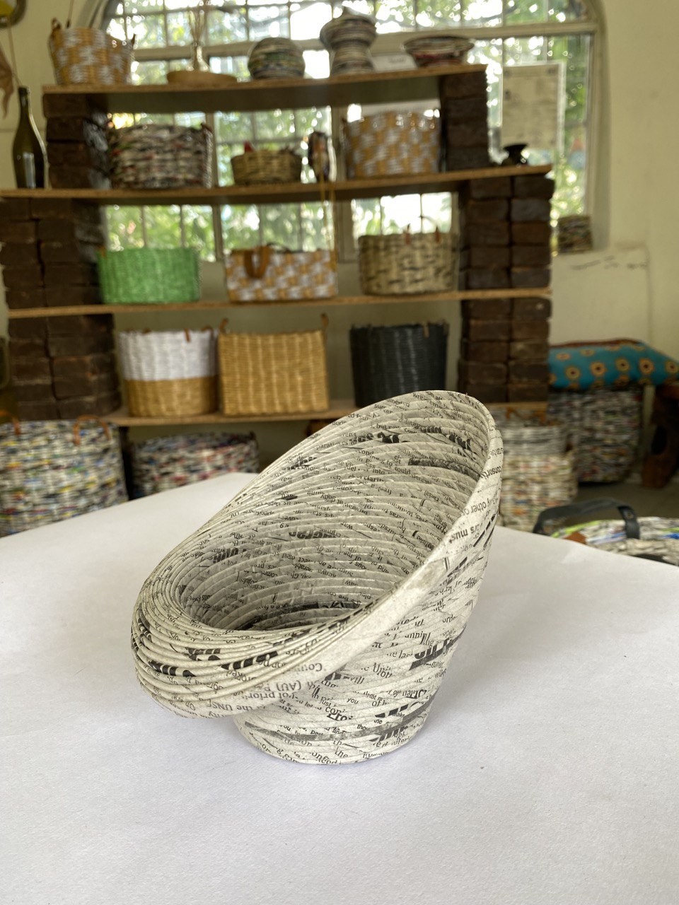 Recycled/Upcycled Newspaper pot/ Bowl